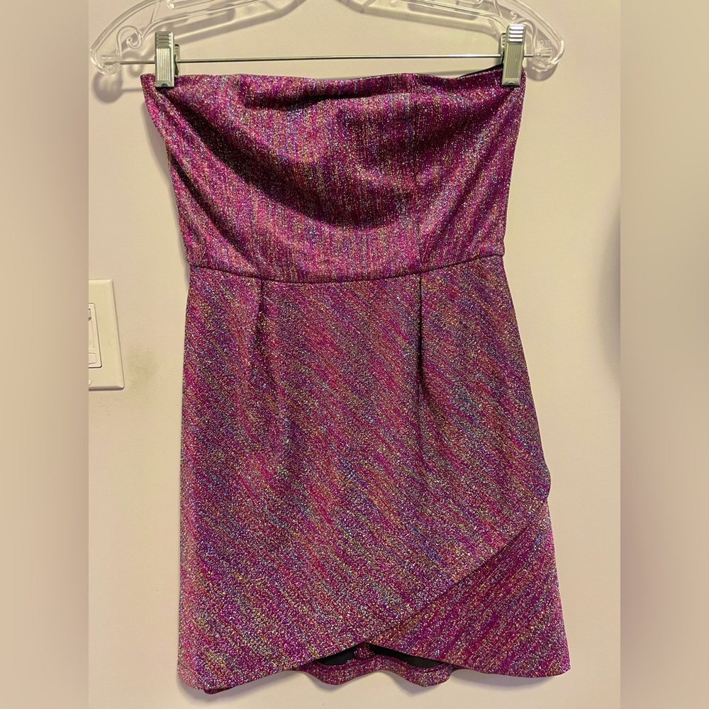 Y2K Topshop Strapless Multi-Colour Sparkling Dress